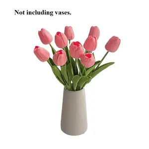 Artificial Flower Arrangement Bouquet Fake Flowers, 10 Pcs Real Touch Artificial Flowers for Home Decor, Wedding Bouquets, Parties, Baby Shower Centerpieces