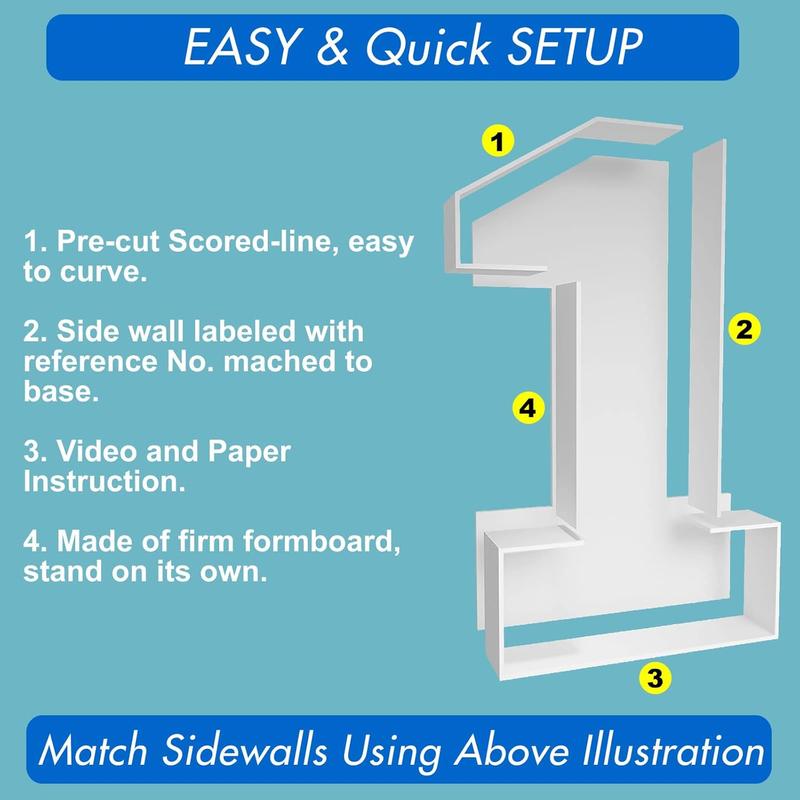 2.3ft Marquee Numbers Mosaic Numbers for Balloons Mosaic Balloon Frame Pre-Cut Foam Board for Christmas Baby Shower Engagement Wedding Birthday Bachelorette Party Decorations Backdrop Decor