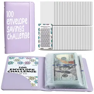 100 Envelope Challenge Binder, 100 Days Savings Challenge Book with Cash Envelopes, Mini Budget Binder to Save $5050 Easily & Fun