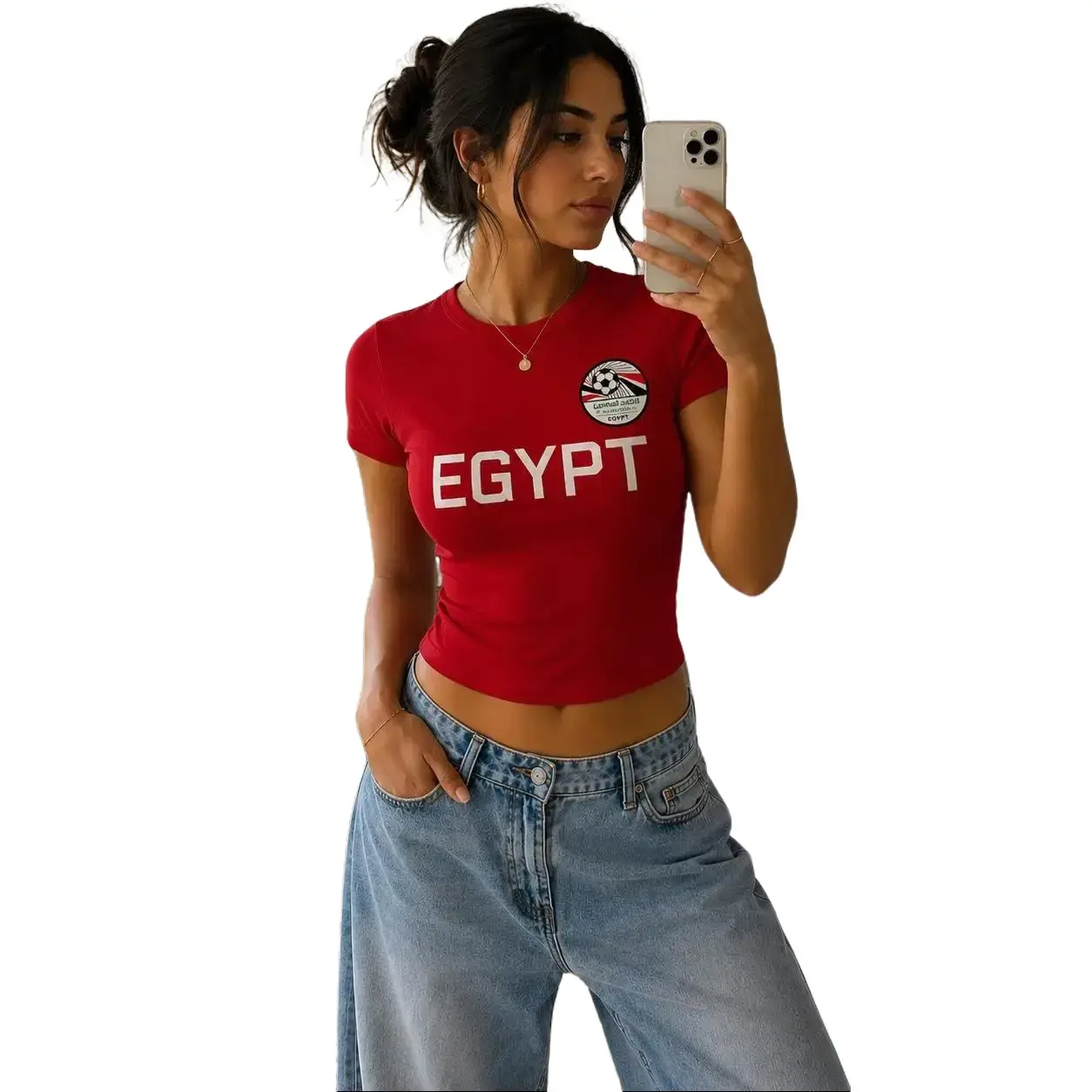 Egypt Womens Baby Tee for the Soccer, Graphics Tee, Gift for Her, Perfect Gift for Fans