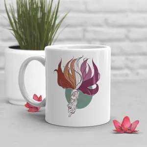 Lesbian Pride Coffee Mug, Lesbian Flag Gift, LGBT Mug, Gay Pride Month Festival Sapphic Subtle Discreet Subtle Furry Fox Kitsune Japan Anime