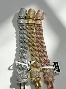 9150 Triple Tone Fully Iced Cuban Bracelet Trio | Heavy Statement Set for Streetwear outdoorfun
