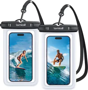 Waterproof Phone Pouch Case - [2 Pack][Easy Lock & Heavy Duty] IPX8 Water Proof Cell Phone Dry Bag for Beach, Swim Protector for iPhone 17 16 15 14 13 12 11 Pro Max Plus, Galaxy S25, 4-7"