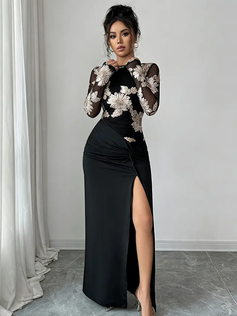 sachin and babi light blue dress Black Embroidered Floral Mesh Overlay Midi Dress – PinkBlush