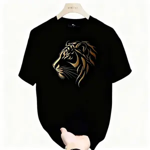 Tiger Short Sleeve T-shirt,Thick Cotton,Summer Holiday,Retro Fashion,printed Design,Loose,Couple Friendly,Half Sleeve,Tiger Tee