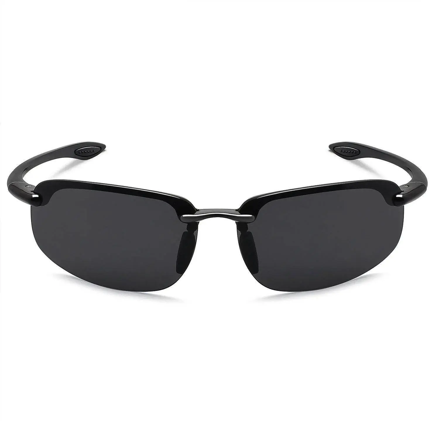 Ultralight TR90 Wrap Sunglasses, Half-Rim Cut Lens Polarized Anti-Glare for Motorcycle, Running, Fishing & Daily Drive