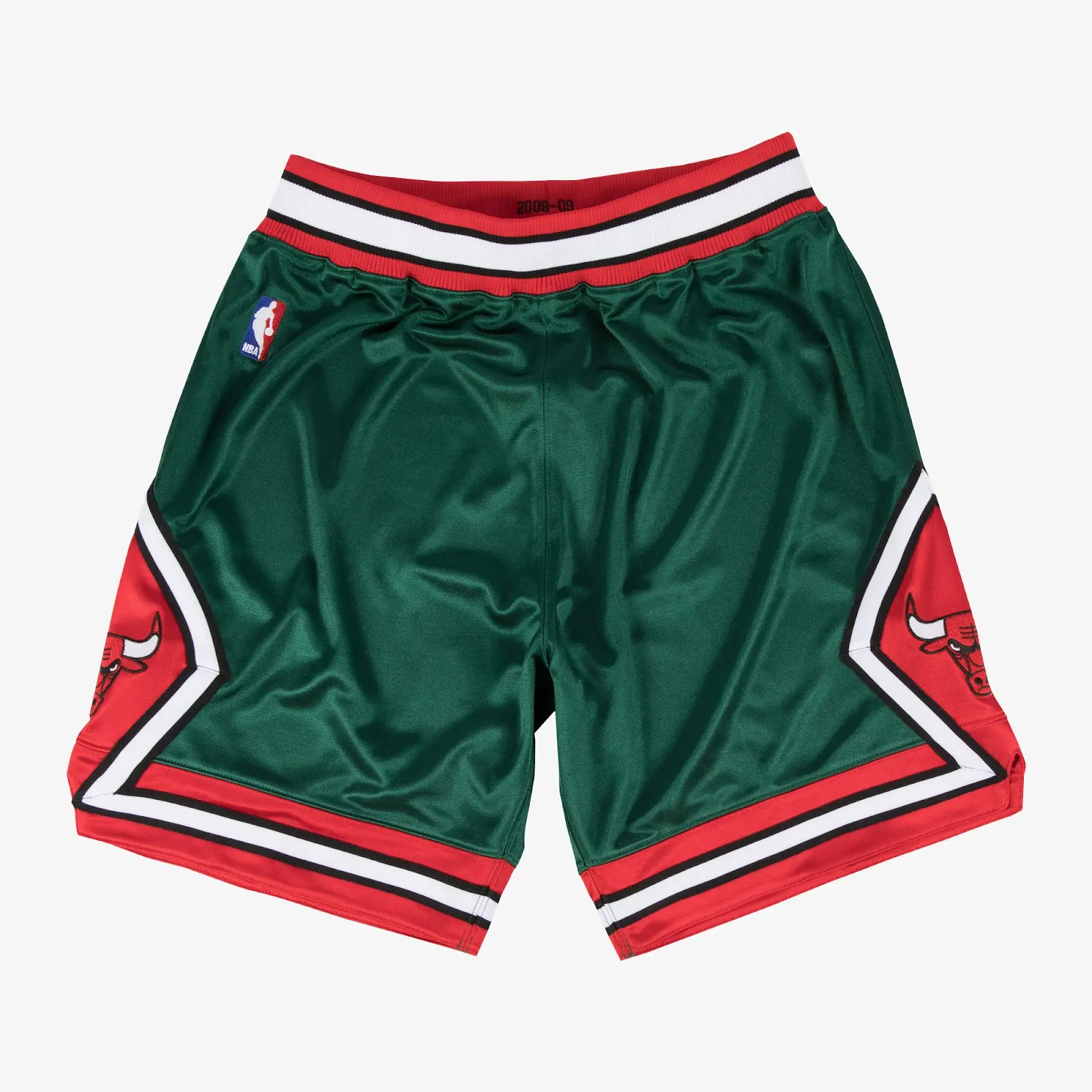 Chicago Bulls 2008-09 Kelly Green Authentic Shorts - Mitchell & Ness NBA Throwback, Retro Basketball Shorts