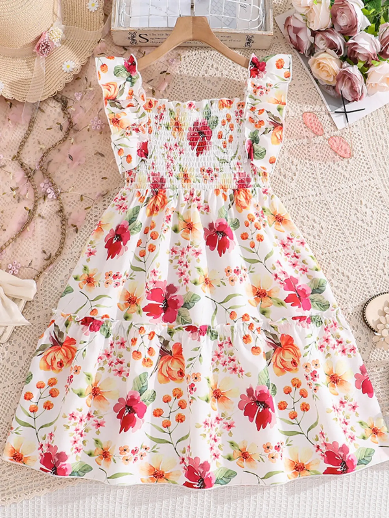 2026 New Girls' Summer Printed Dress, Floral Ruffle Dress, Korean Style Chic Ditsy Floral, Loose-Fitting Strapless A-Line Dress for Children - TikTok Shop 2026 New Girls' Summer Printed Dress, Floral Ruffle Dress, Korean Style Chic Ditsy Floral, Loose-Fitting Strapless A-Line Dress for Children - TikTok Shop