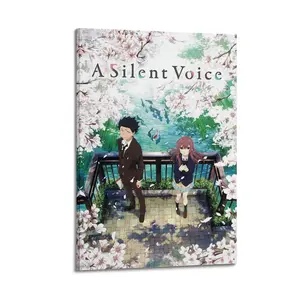A Silent Voice Canvas Painting Oil Painting Wall Art Canvas Poster Decorative Painting Corridor Decoration Home Ornaments Photo, Anime Design Flower Leaf Print