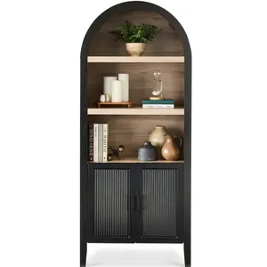 Best Choice Products 72in Tall Arched 5-Tier Bookshelf Storage Cabinet w/ Adjustable Shelves