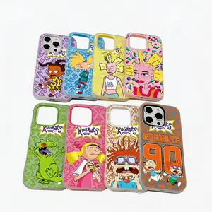 Vintage 90s Cartoon Cute Funny R-Rugrats Matte Candy  2 in 1 Phone Case for iPhone  TPU+PC Shockproof Cute Case, Slim Grip Cool Touch Protective Cover