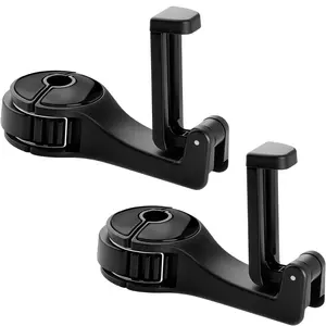 Adjustable Car Headrest Hook, Multi-Functional Seat Back Clip, Anti-Slip Phone Holder, Handbag Hanger, Universal for Sedan Suv, Long Travel Essential