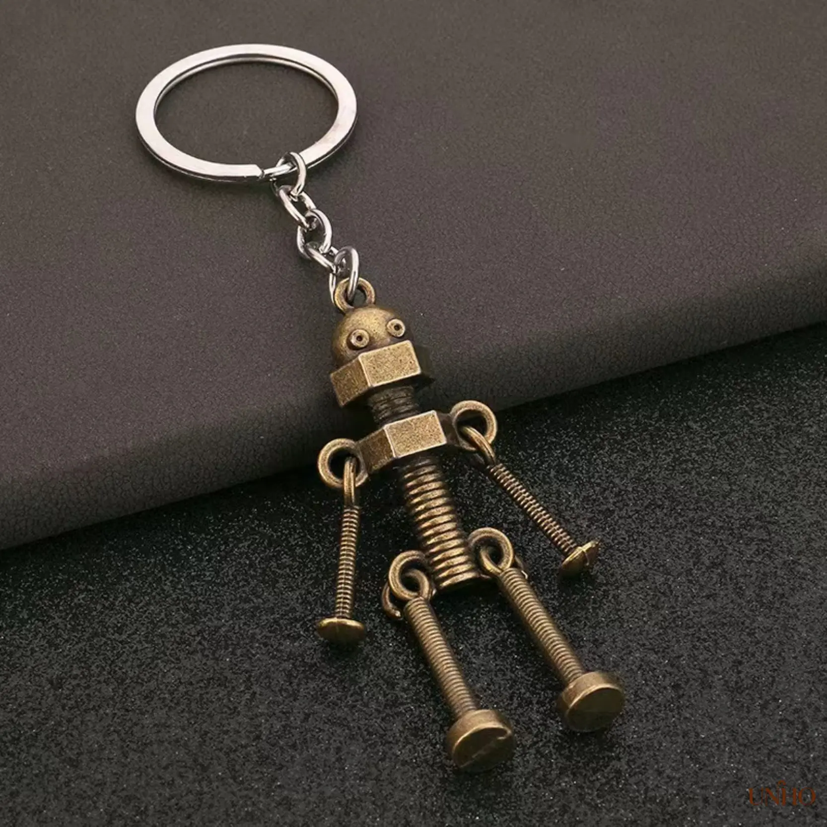 Cute Robot Zinc Alloy Key Ring Bag Charm Unisex, Creative Screw Novelty Pendant, Versatile Fashion Accessory For Car Keys Handbags And Unique Gift For Friends
