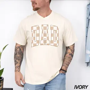 Checkered Dad Shirt, Varsity Dad Shirt, New Dad Gift, Fatherhood Shirt, Dada Tshirt, Gifts for Men, Baby Announcement, Gender Reveal Shirt