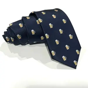 MENDEPOT Men Beer Pattern Necktie Gift Fancy Tie Gift For Dad Husband Lover