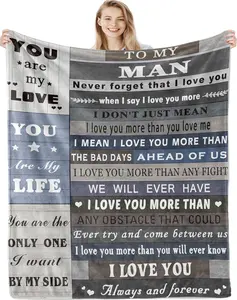 Gifts for Men Him Husband, I Love You for Husband Boyfriend Birthday Gifts Ideas, Anniversary Father's Day Birthday Gifts for Husband Dad,Valentines Wedding for Him,to My Man Blanket