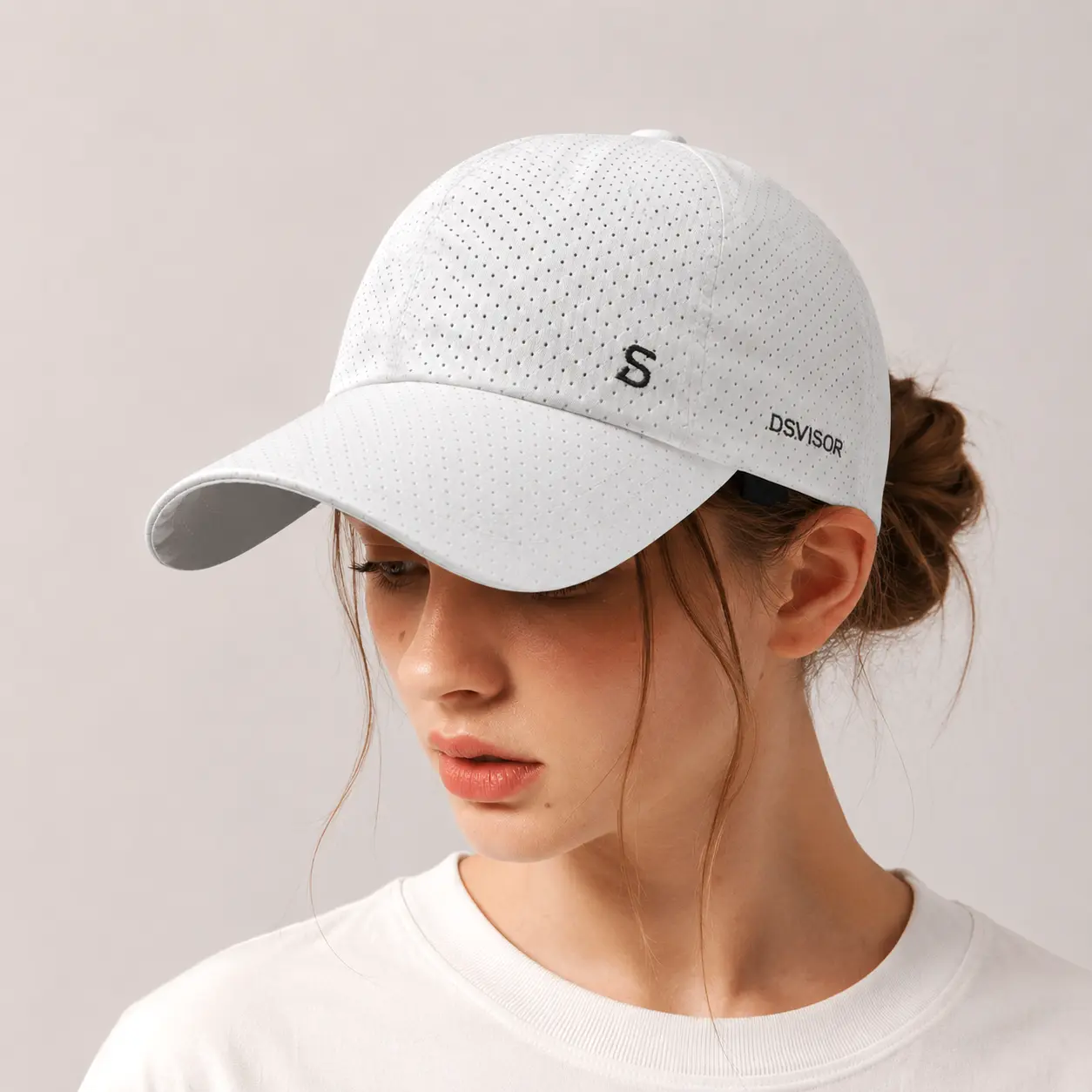 2 Pack Unisex Mesh Fabric Sun Hats - Adjustable Quick-Dry UPF 50+ UV Shield Wide Brim Baseball Caps for Outdoor Sports, Running, Hiking / Light Outdoor
