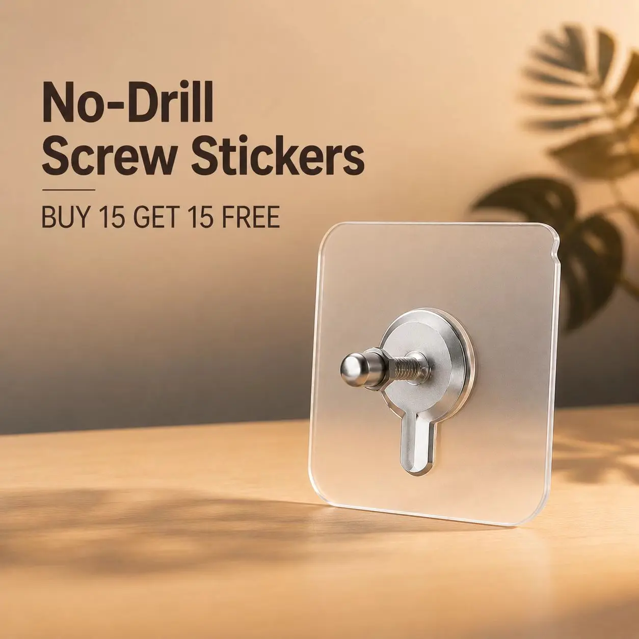 Stick-On Hooks & Rails (Buy 1 Get 1 Free, 30PCS), 5/8in Rust-Resistant Stainless Steel No-Drill Silicone Screw Stickers, Waterproof Ceramic Kitchen Organizer Wall Mount Sticky Hangers