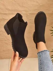 Women's Western Short Boots, Fashionable Comfortable Daily Wear, Casual Style for Fall Winter Outdoor Activities, Easy to Clean Travel Shoes