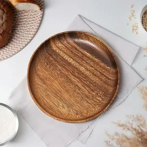 Set Acacia Wood Plate Tray Dish Dessert