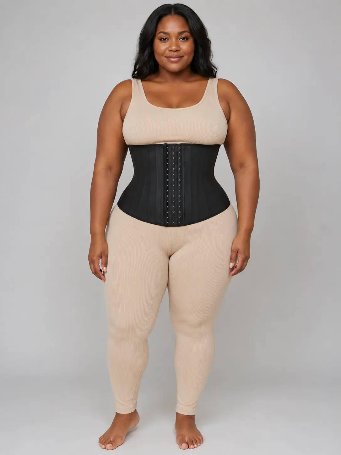 Sculpt Touch Snatch Women’s Latex Waist Trainer Tummy Control Waist Cincher Corset with Hooks Steel Bones Adjustable Shapewear for Postpartum Daily Wear Womenswear Basic