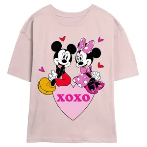 Junior's Mickey & Friends XOXO Couple in Love T-Shirt