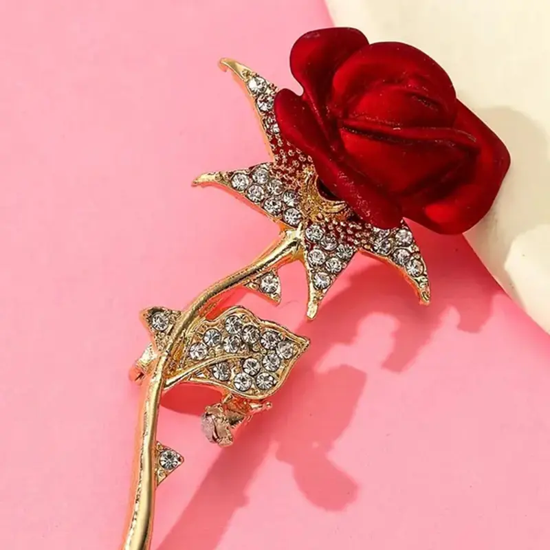 Women's Elegant Rhinestone Decorated Flower Design Brooch, Exquisite Trendy Brooch, Fashionable Clothes Jewelry for Women & Girls, Flower Brooch Pin Clip, Fashion Accessory, Jewellery