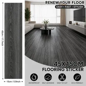 22pcs Vintage Wood Grain Self-Adhesive Floor Stickers, Thick Durable Waterproof Floor Decals, Easy Peel and Stick, Ideal for Home Renovation