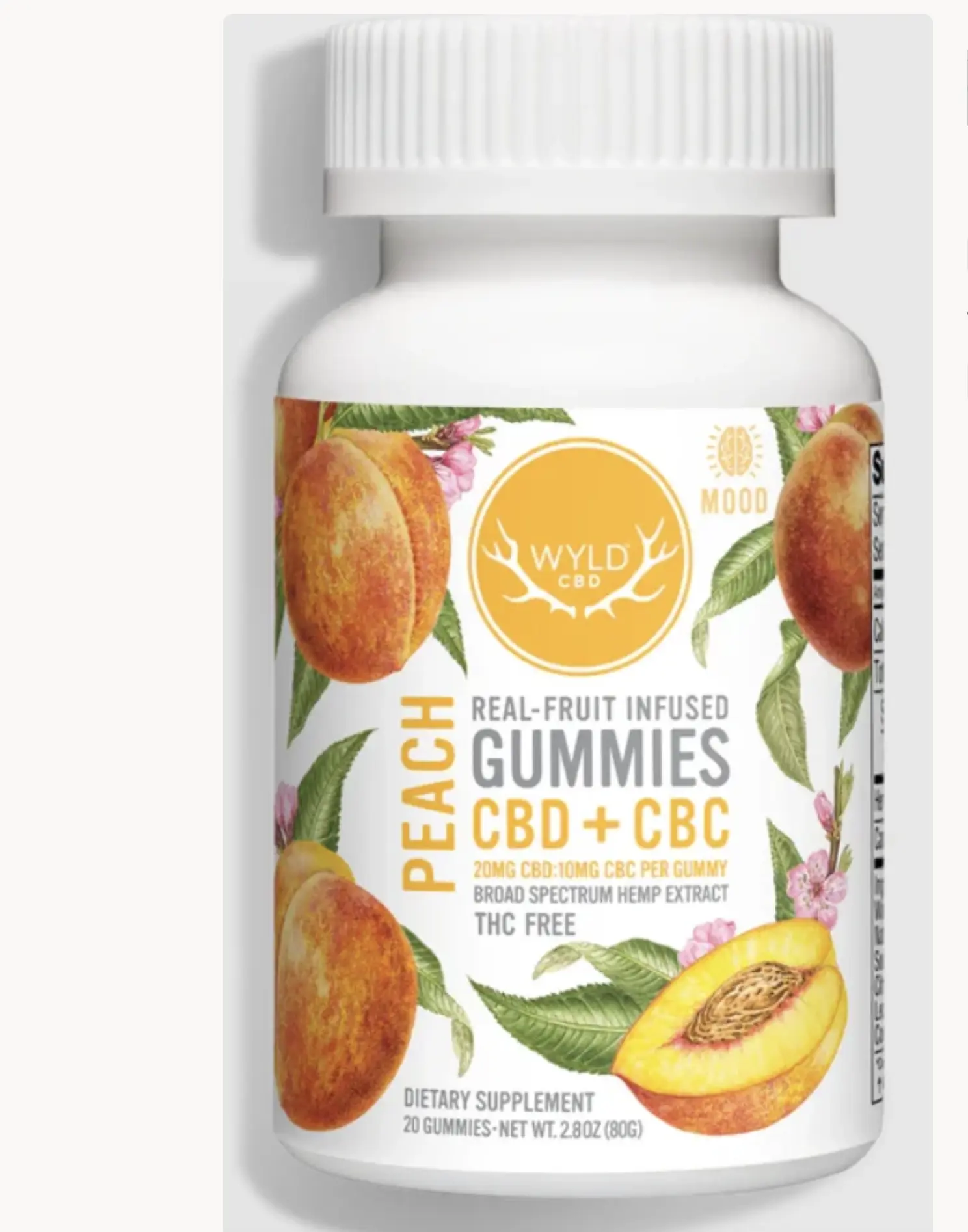 WYLD CBD + CBC Peach Gummies
