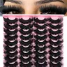 20 Pairs Fluffy, Thick & Lightweight Volume Eyelashes Russian Strip Lashes, DD-Curl Faux Mink Lashes, Long-Lasting Natural-Looking for Women, DIY Dramatic Lashes, Voluminous False Eyelashes