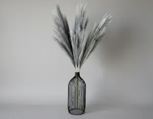 Tall Faux Pampas Grass - Gray (3 Stems)