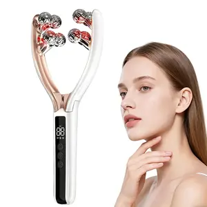 3D Roller Microcurrent Facial Massager, V-Face Roller, Lifting and Shaping Device, Korean Skincare Tool, Facial Beauty Instrument, Facial Beauty Machine, USB-Rechargeable Facial Beauty Massager for Home and Travel, Valentine's Day Gift outdoorfun