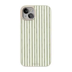 Casely iPhone 15 Case | The Boyfriend Collection | Linen Stripe | Align Soft-Touch Flexible Bumper Case | Compatible with MagSafe