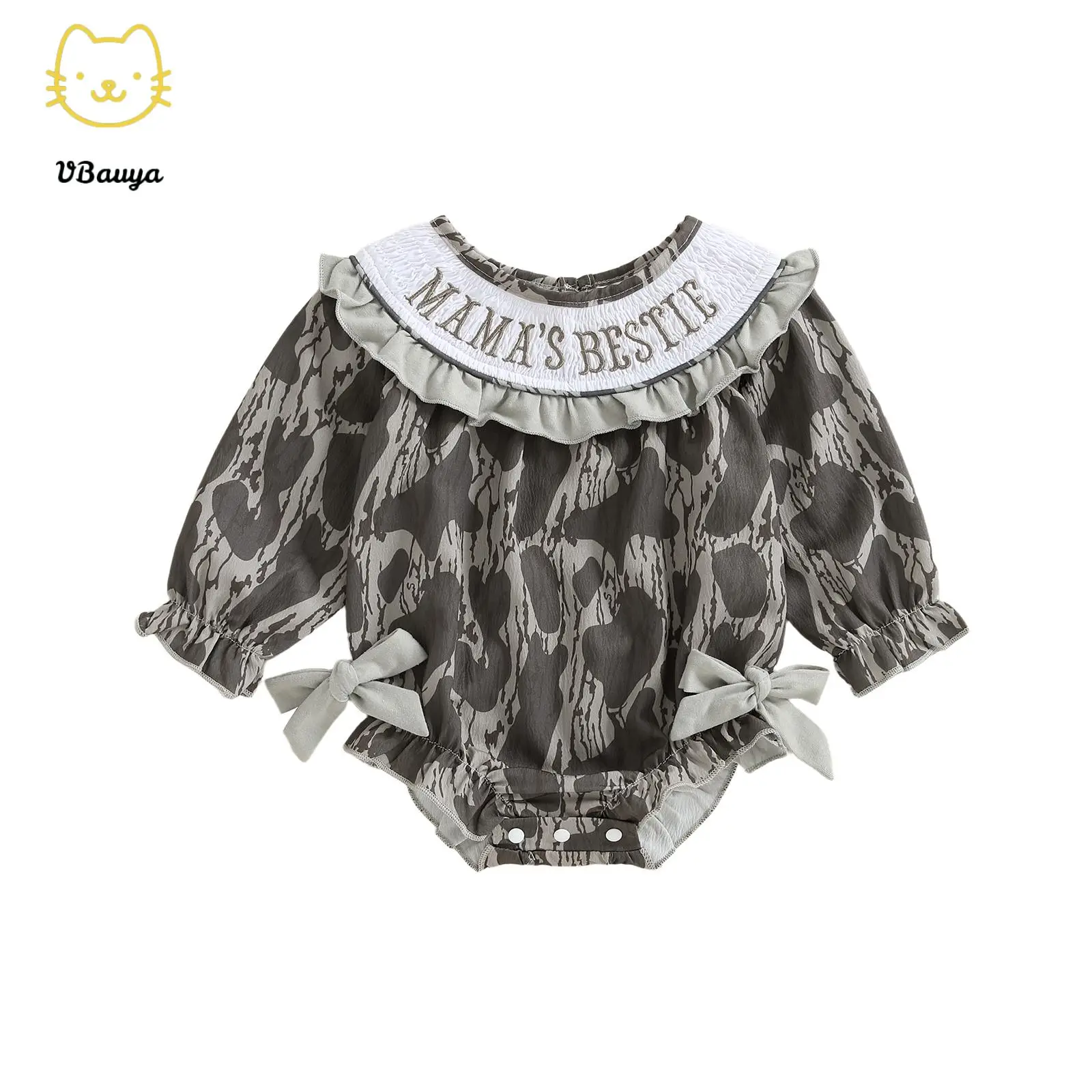Girls Matching Sister Outfits Casual Letter Embroidery Camouflage Long Sleeve Jumpsuits/Dress for Infant Baby Clothing Romper