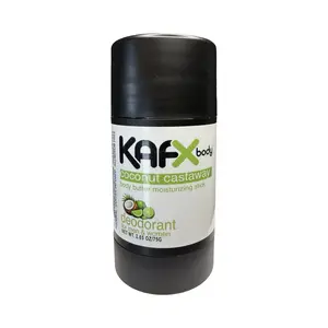 KAFX Body Coconut Castaway Coffee Infused Natural Deodorant 75g Stick Alcohol-Free Ammonia-Free for Men Women