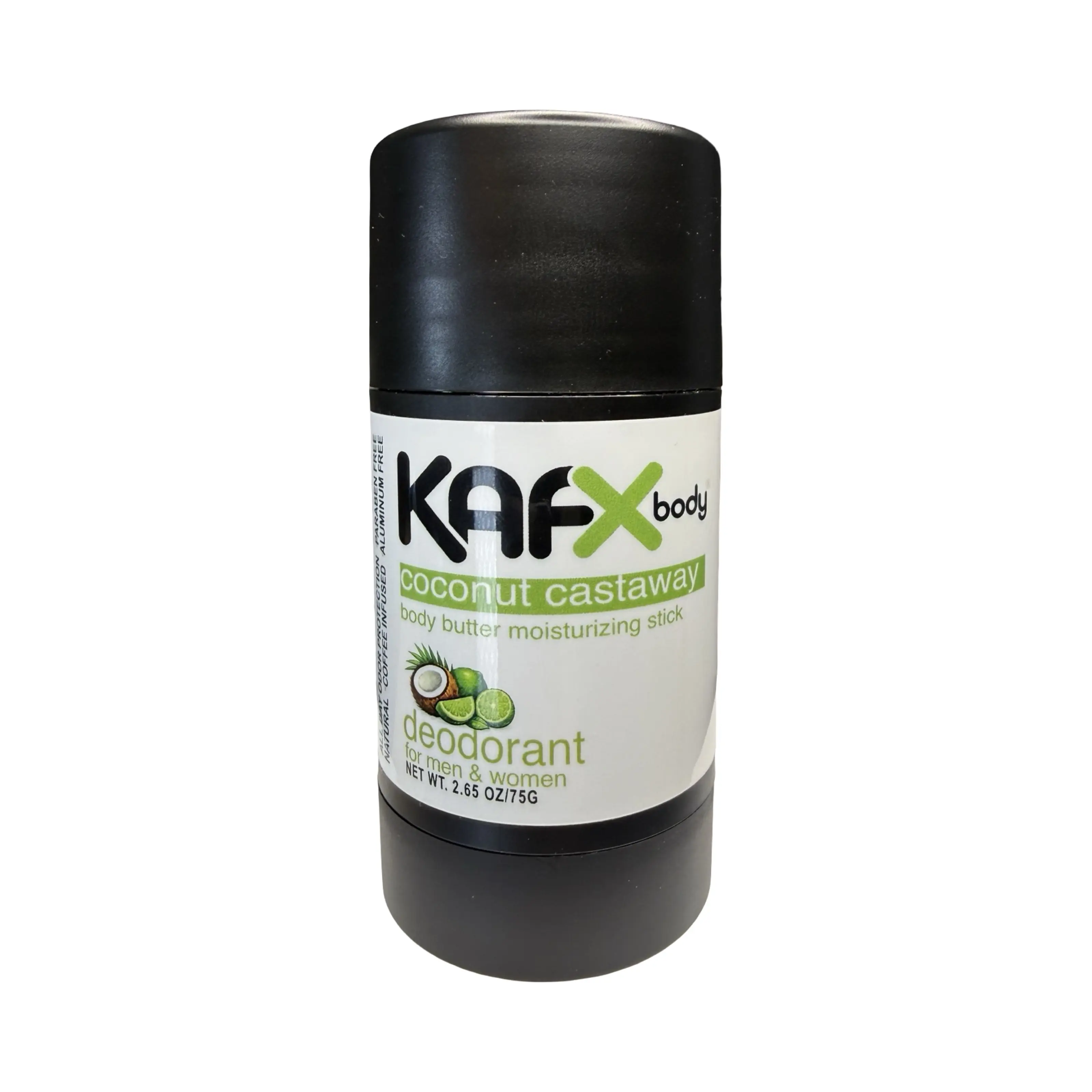 KAFX Body Coconut Coffee Infused Natural Deodorant 75g Stick Alcohol-Free Ammonia-Free for Men Women