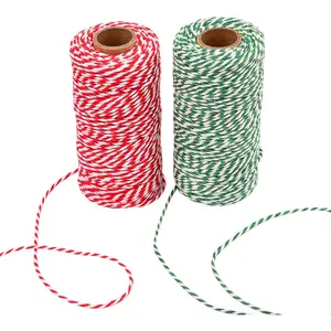 Christmas Twine Cotton String Rope Cord for  Wrapping, Arts Crafts, 656  (Multicolor A)