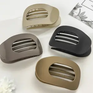 4-Pack No-Crease Matte Hair Clips for Women & Girls – Solid Color Acrylic Flat Barrettes, Strong Hold Claw Clips for Thick & Thin Hair, Minimalist Styling Accessories for Work, School, Daily Wear & Parties