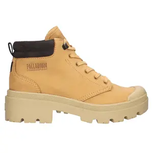 Palladium Womens Pallabase Lo Cuff Round Toe Lace Up Casual Boots Low Heel 1-2" - Brown
