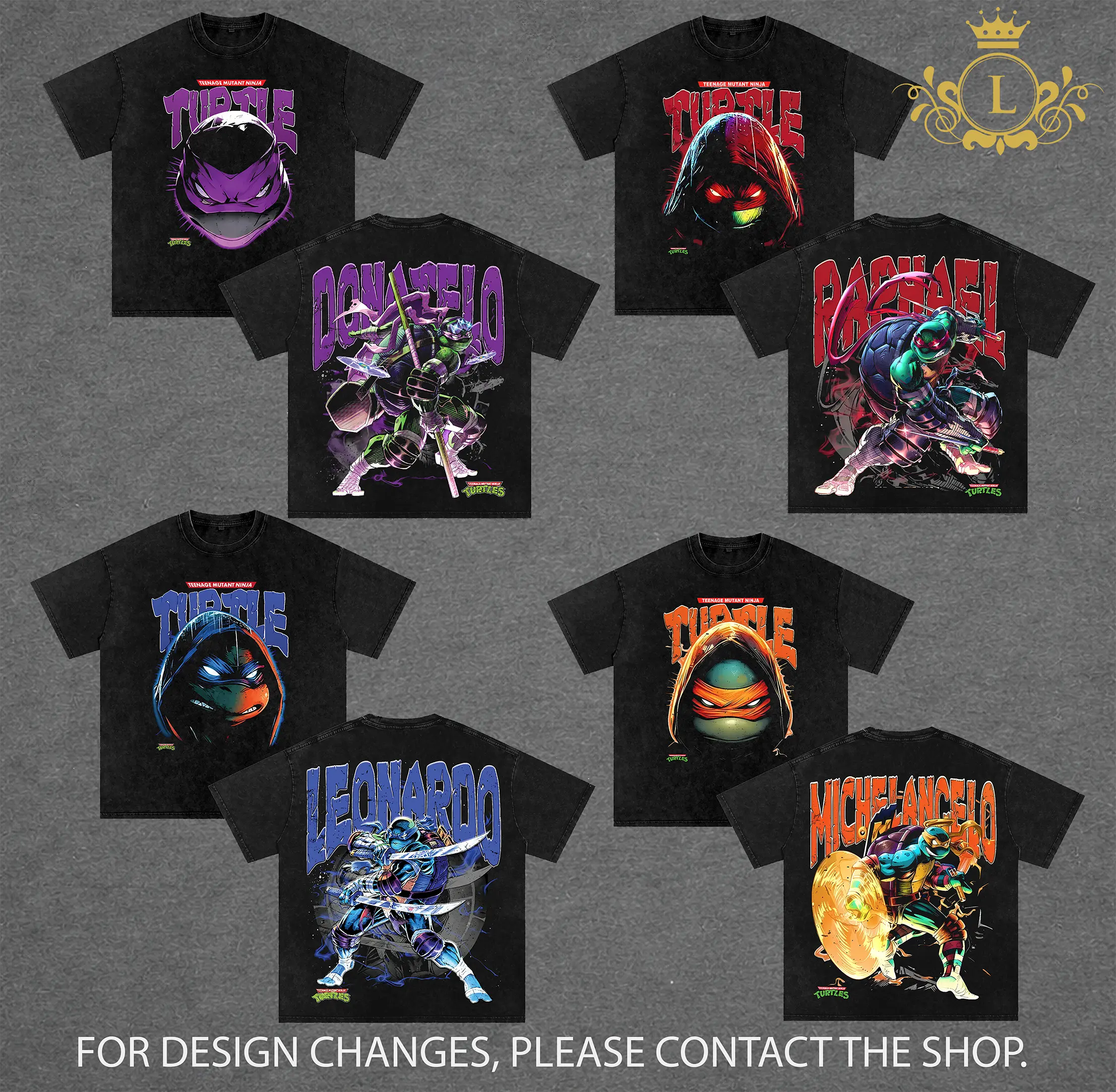 Limited Teenage Mutant Ninja Turtles Tee | Teenage Mutant Ninja Turtles 4 Heroes Graphic T-Shirt | Double Printed Vintage Washed Tee | Unisex Oversized Fit | Heavyweight Cotton | Retro 90s Cartoon Streetwear | Gift for TMNT Fans