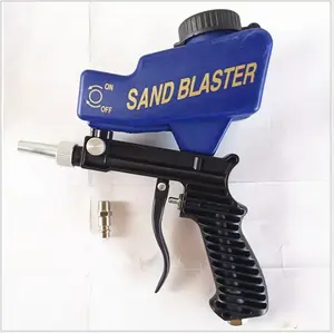 Blue Sandblasting Gun Handheld Mini Air-Powered Sandblaster Portable Air-Powered Sandblaster Air Tool Accessories spray mode