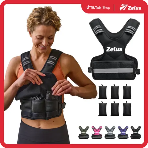ZELUS Weighted Vests, 4-10lbs/11-20lbs/20-32lbs Adjustable Workout Weighted Vest with 6 Ironsand Weights for Men&Women: Motivational Walking, Running,Rucking,Strength Training|#TikTokShopFallDealsForYou