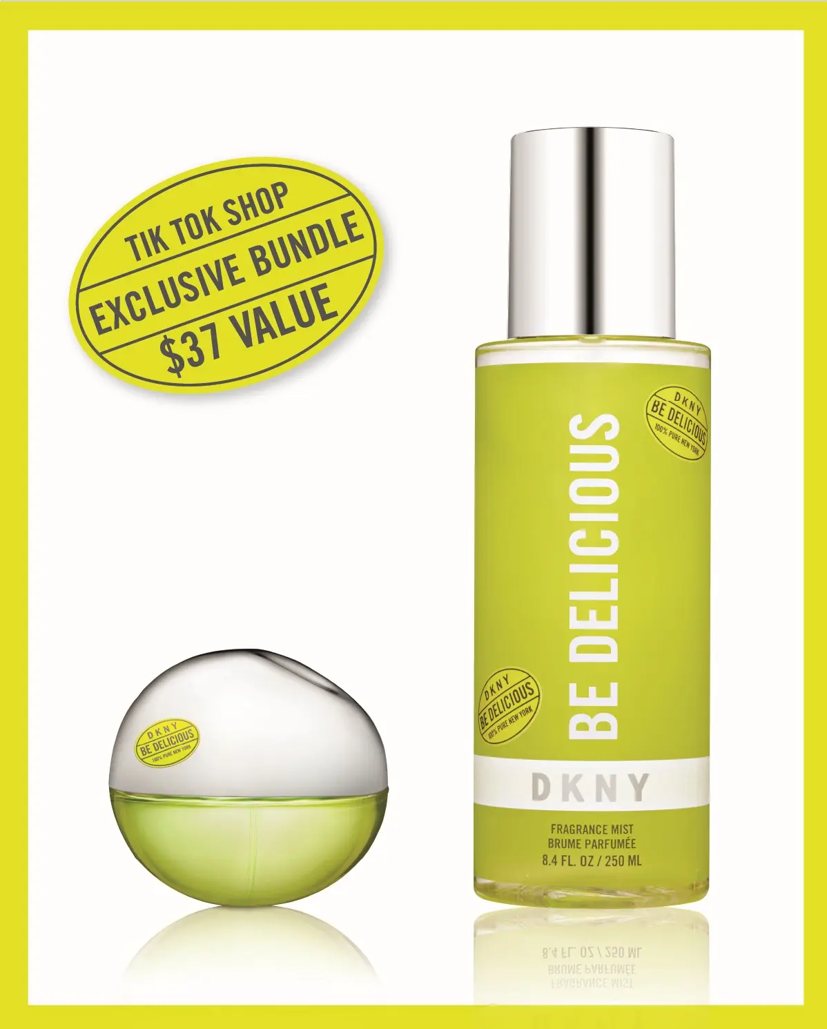 Virtual Bundle: DKNY Be Delicious Bundle – Eau de Parfum for Women 0.5 Fl Oz/15 ml + Fragrance Mist 8.4 Fl Oz/250 ml
