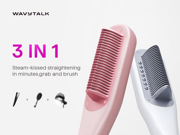 Wavytalk Steamline Pro Steam Hair Straightener Brush Hair Straightening Comb with Scrunchie and Glove Wavytalk Steamline Pro Steam Hair Straightener Brush Hair Straightening Comb with Scrunchie and Glove