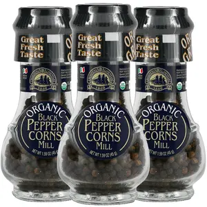 Drogheria & Alimentari, (3 Pack) Organic Black Pepper Corns Mill, 1.59 oz (45 g)