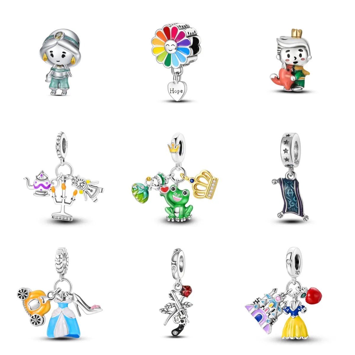 MULA Fantasy Fairytale Series Silver-Plated Crystal Beaded Dainty Fashion Pendants - Bracelet-Compatible, High-End Women's Necklace Pendant Jewelry with Unique Design Gift Accessory