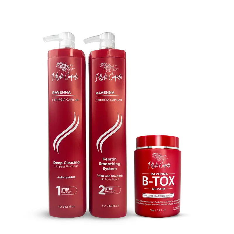 I Belli Capelli Ravenna Intense Premium Adult Haircare Bundle - 1kg Keratin & Argan Anti-Residue Kit with Shampoo, Btox Repair Mask Conditioner, Oil, Radiant Smoother Advanced Hydration Treatment