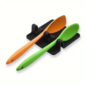 1pc Heat-Resistant Silicone Utensil Holder with Drip Pad - Perfect for Stove Spoons, Spoons, and Tongs - Kitchen Essential