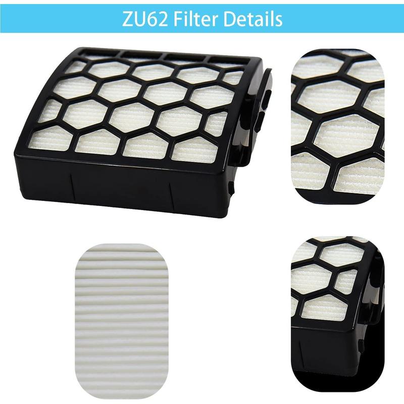 for Shark ZU62 ZU60 Navigator Zero-M Self-Cleaning Brushroll Pet Pro Upright Vacuum Replacement Filter Compare ZU62C NV150 NV151 NV251 NV255 Part 1238FT60 1239FT60,2 Filter 6  6 Felt Kit