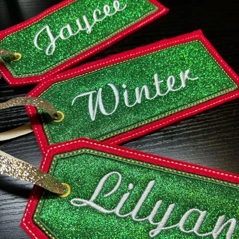 Custom Embroidered Christmas Gift Tag